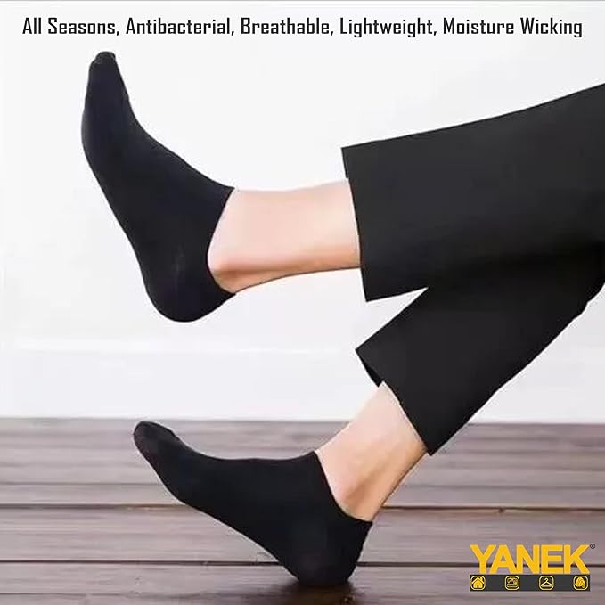 Yanek Mens Cotton Low Cut Ankle Socks Soft Breathable