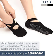 Load image into Gallery viewer, Grip Pilates Socks Straps Cushion Yoga Socks for Women Non Slip