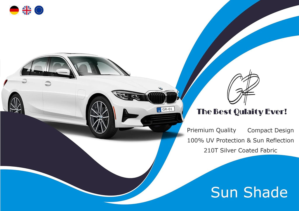 Car Windshield Sun Shade with Storage Pouch for Vehicle