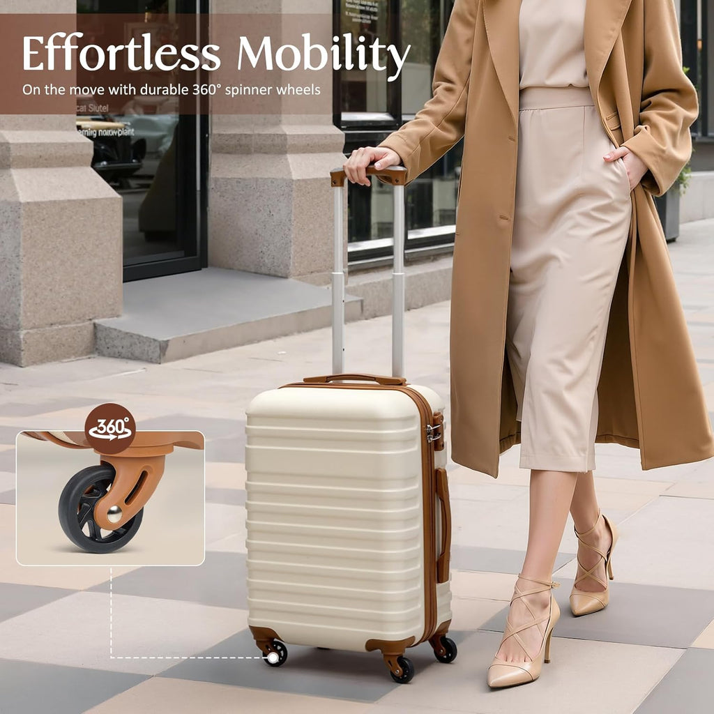 COOLIFE Suitcase Trolley Carry On Hand Cabin Luggage Hard Shell Travel