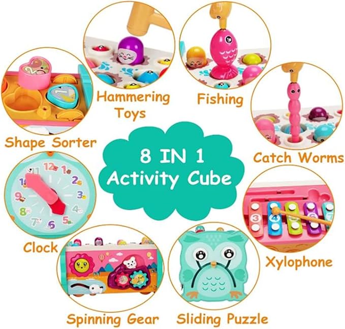 Toddler Activity Cube Baby Montessori Toy Fine Motor Skills