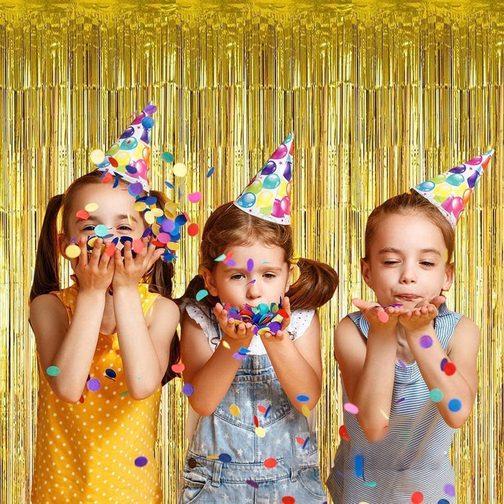 Gold Foil Fringe Curtain Metallic Tinsel Streamers