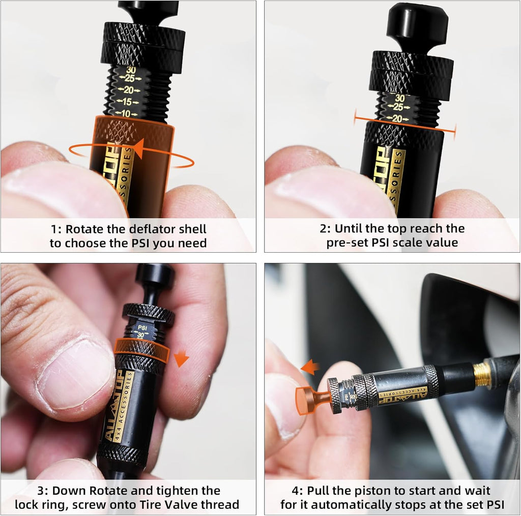 Adjustable Auto Stop Tire Deflator Valve Kit