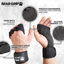 Load image into Gallery viewer, BEAR GRIP Open Workout Gloves for Crossfit Bodybuilding