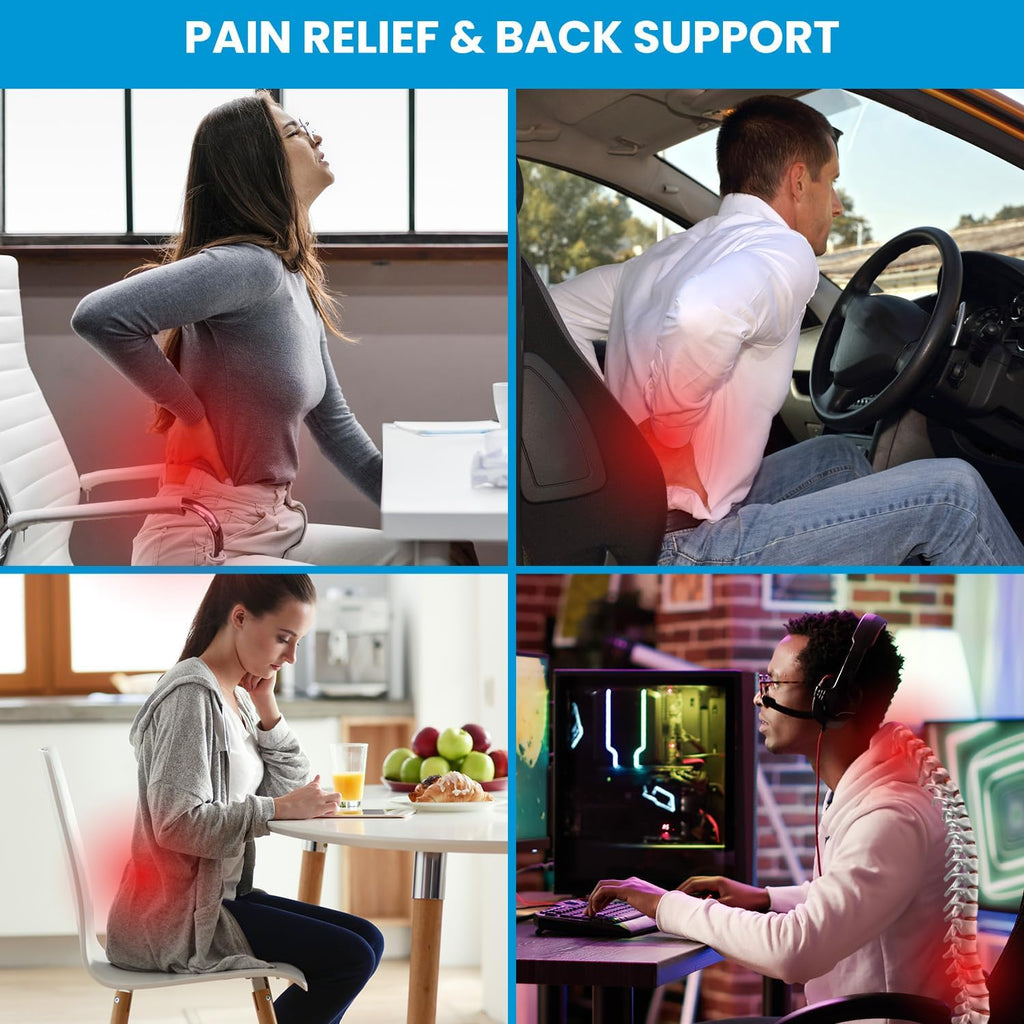 Lumbar Support Pillow for Office Chair Memory Foam Back Cushion