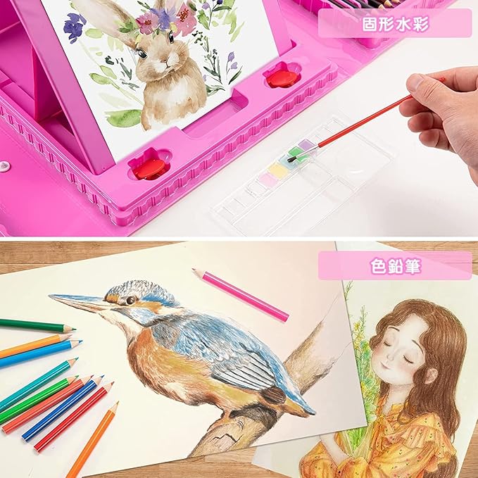 Art Supplies Kit for Kids with Easel and Coloring Tools