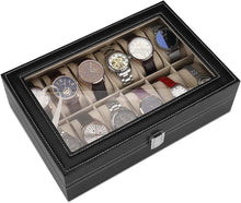 Load image into Gallery viewer, Leather Watch Display Case Jewelry Storage Organizer Box Holder