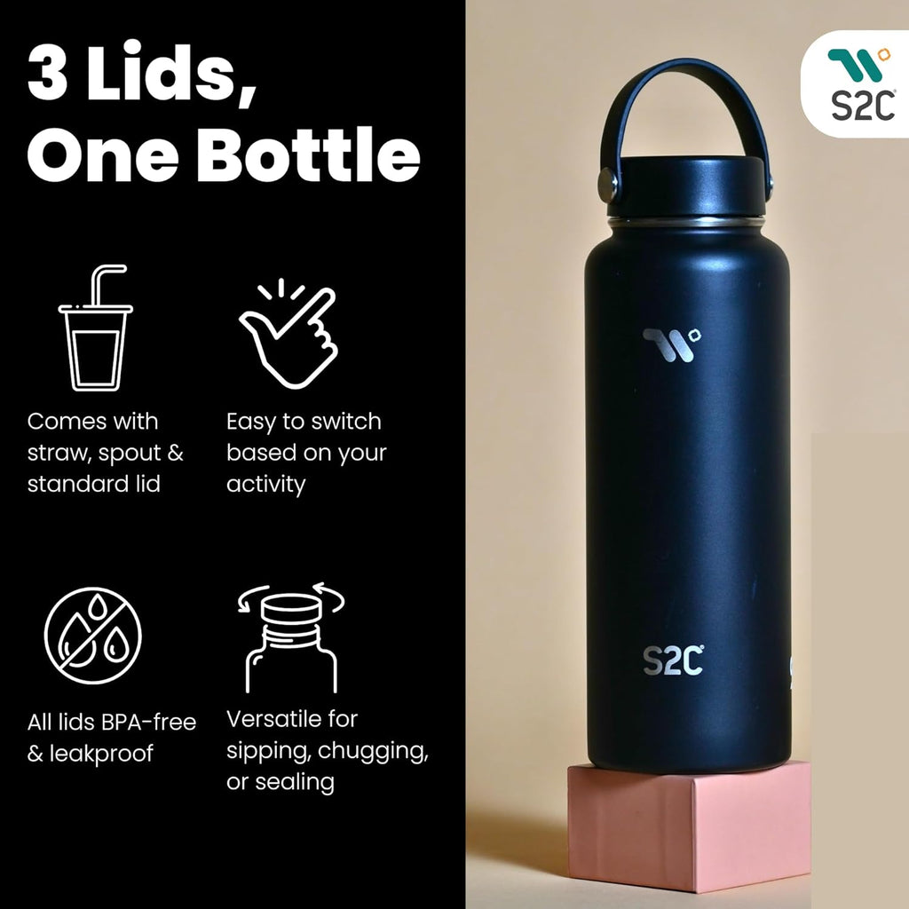 S2C Insulated Water Bottle Double Wall Stainless Steel