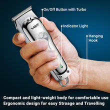 Load image into Gallery viewer, VGR Mens Cordless Hair Clipper Trimmer with Combs Silver
