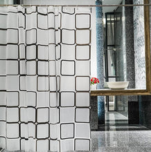 Load image into Gallery viewer, Transparent Shower Curtain Square Printed Eco Friendly Waterproof