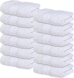Premium White Wash Cloths and Face Towels Set Cotton