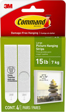 Load image into Gallery viewer, Command Picture Hanging Strips White Holds 7.2 kg Damage Free