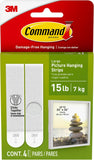 Command Picture Hanging Strips White Holds 7.2 kg Damage Free