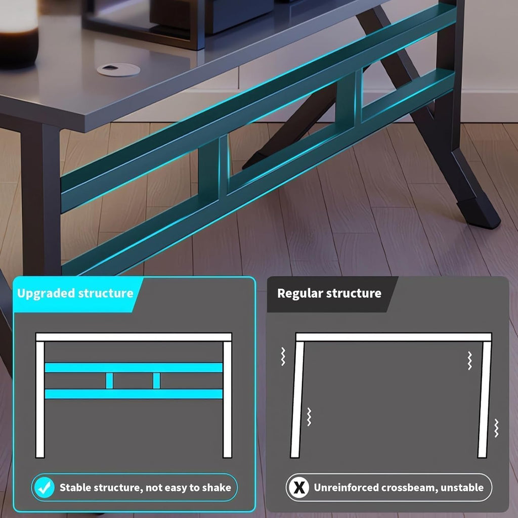 Ergonomic Large Gaming Desk Computer L Shaped Table
