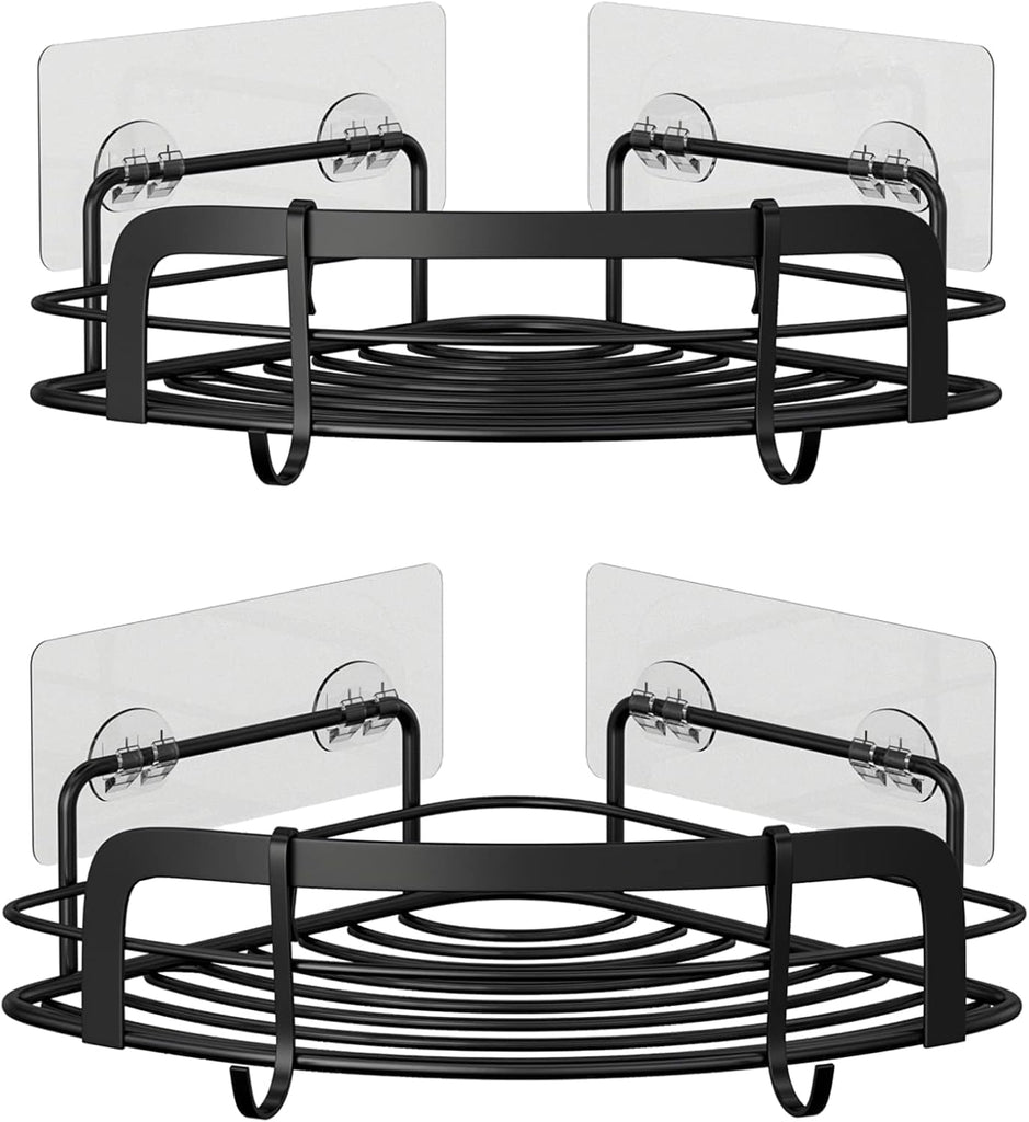 Black Corner Shower Caddy Stainless Steel Shower Wall