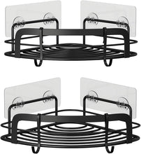 Load image into Gallery viewer, Black Corner Shower Caddy Stainless Steel Shower Wall