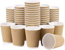 Load image into Gallery viewer, MARKQ Brown Disposable Insulated Coffee Cups Hot Beverage