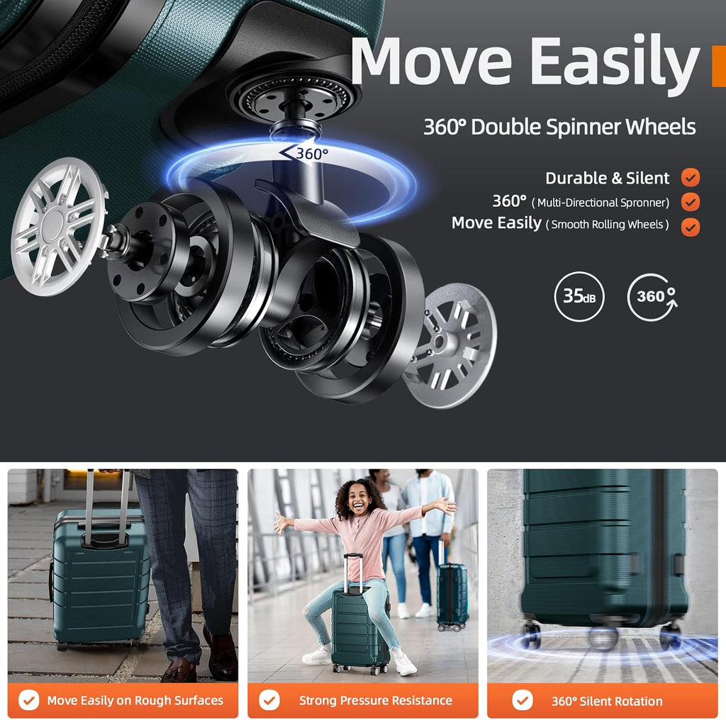 SHOWKOO Luggage Sets Expandable Hard Shell Suitcase