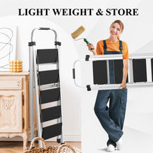 Load image into Gallery viewer, Foldable 5 Step Ladder Stool Wide Anti Slip Pedal Sturdy Steel