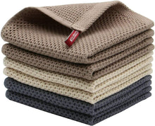 Load image into Gallery viewer, Cotton Waffle Weave Kitchen Dish Cloths Ultra Soft Absorbent