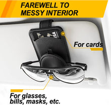 Load image into Gallery viewer, Sufilux Sunglass Holder for Car Visor Leather Black
