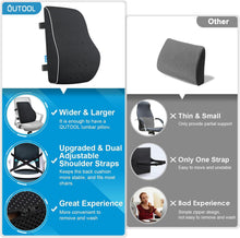Load image into Gallery viewer, Lumbar Support Pillow for Office Chair Memory Foam Back Cushion