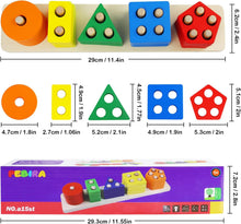 Load image into Gallery viewer, Montessori Wooden Sorting Stacking Toys for Toddlers Kids Educational