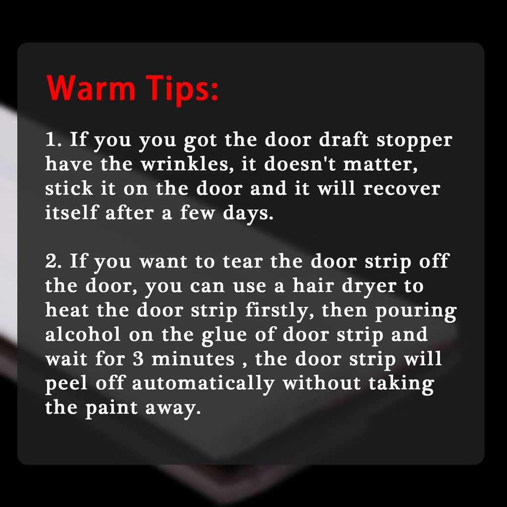 Energy Saver Door Draught Stopper Strong Adhesive Seal Soundproof