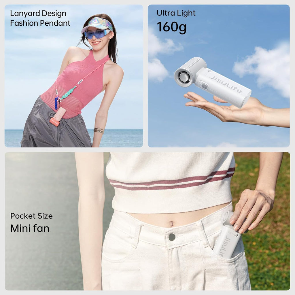 JISULIFE Turbo Hand Fan Ultra Power Pocket Fan