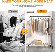 Load image into Gallery viewer, Multipurpose Clothing Garment Rack with Shelves and Storage