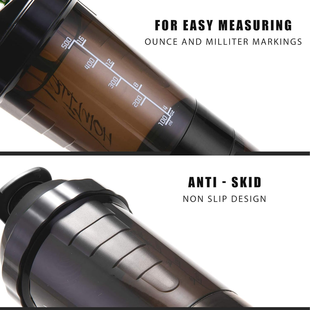 HOMLITE Protein Shaker Bottle Non Slip Leak Proof