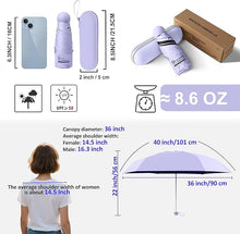 Load image into Gallery viewer, Mini Travel Umbrella With Case Small Compact UV Protection
