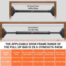 Load image into Gallery viewer, Adjustable Pull Up Bar for Home No Screws Anti Skid Grip