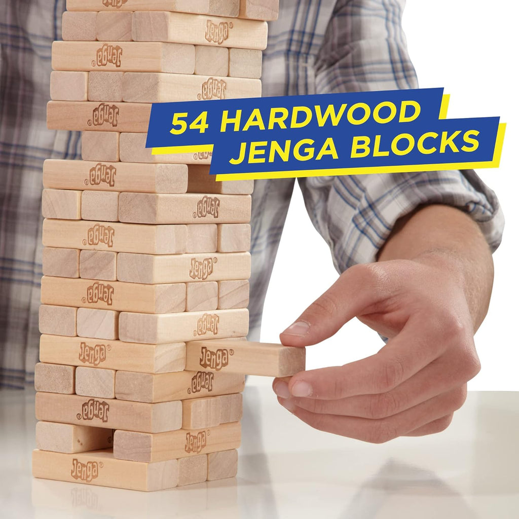 Classic Jenga Game Genuine Hardwood Blocks Stacking Tower