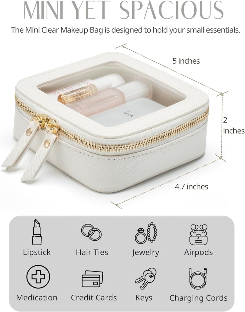 Cosmetic Bag for Purse Mini Makeup Bag Clear Make Up Pouch