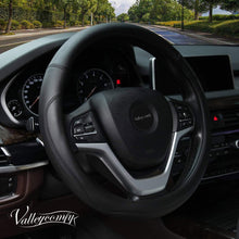 Load image into Gallery viewer, Valleycomfy Microfiber Leather Steering Wheel Cover Black
