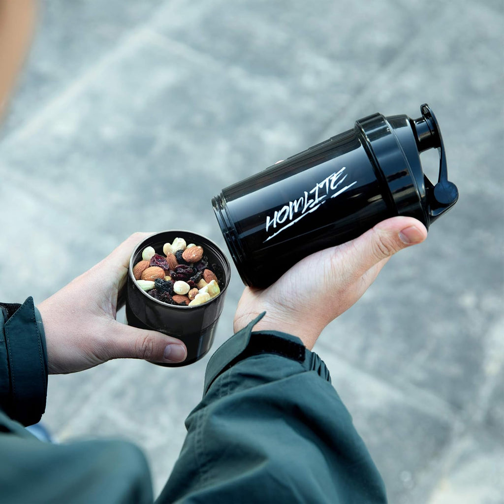 HOMLITE Protein Shaker Bottle Non Slip Leak Proof