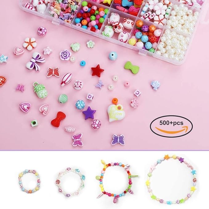Mumoo Bear DIY Bead Set Pony Alphabet Pop Beads for Kids Girls