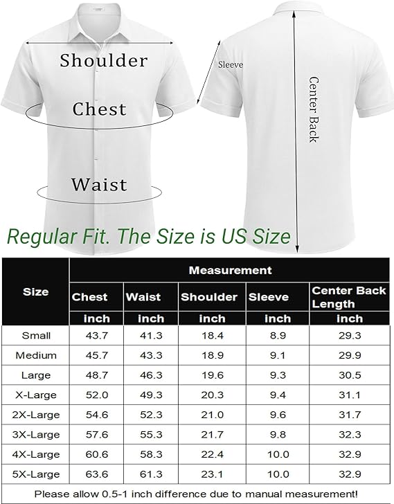 Mens Linen Shirts Short Sleeve Casual Button Down Shirt