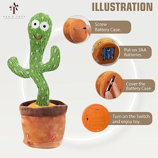 Avas Toys Dancing Cactus Talking Singing Toy