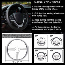 Load image into Gallery viewer, Valleycomfy Microfiber Leather Steering Wheel Cover Black