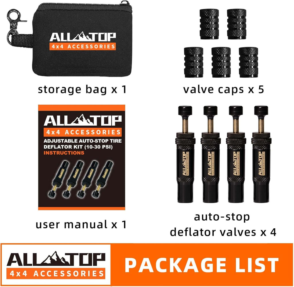 Adjustable Auto Stop Tire Deflator Valve Kit
