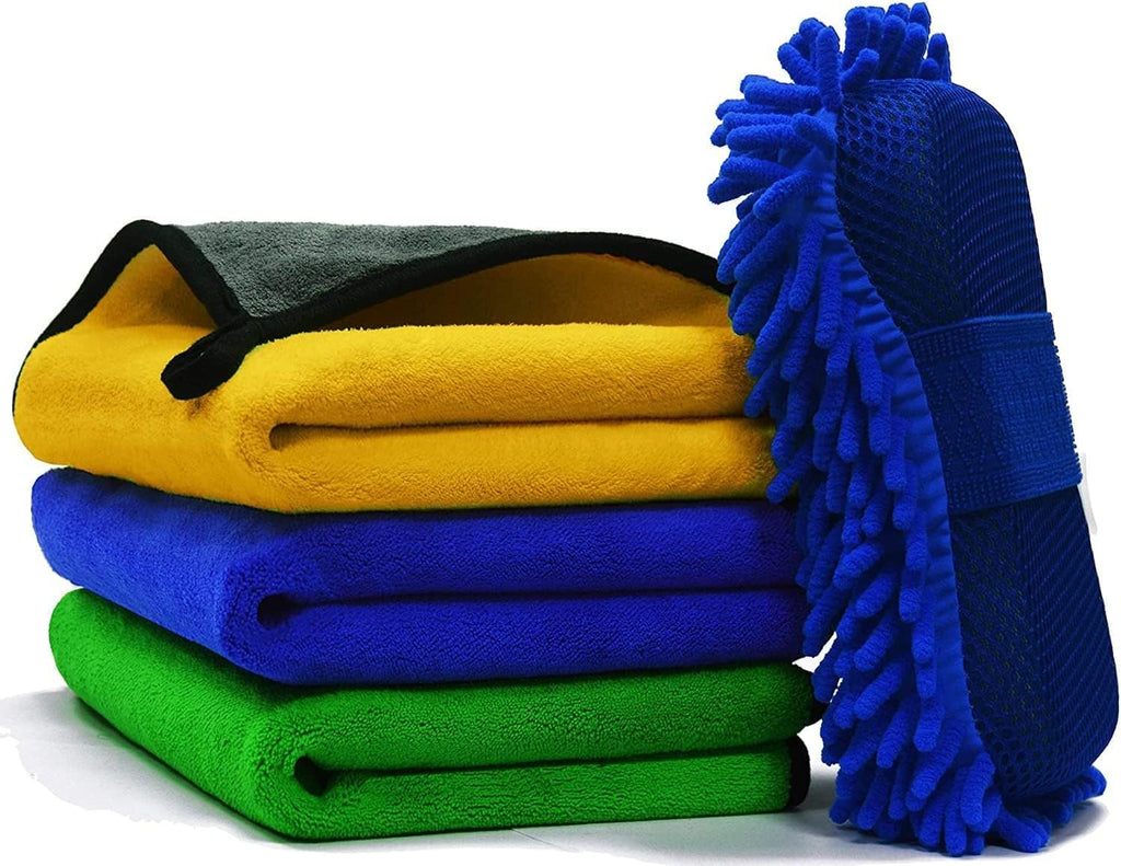 Coralblue Car Towel Microfiber Cloth Pack of 3