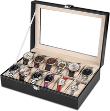 Load image into Gallery viewer, Leather Watch Display Case Jewelry Storage Organizer Box Holder