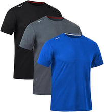 Load image into Gallery viewer, Mens Tshirt 3 Pack Gym Workout Quick Dry Sports T Shirt Crew Neck