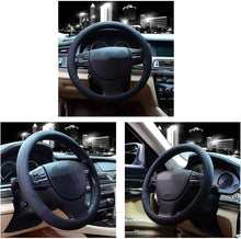 Load image into Gallery viewer, Valleycomfy Microfiber Leather Steering Wheel Cover Black