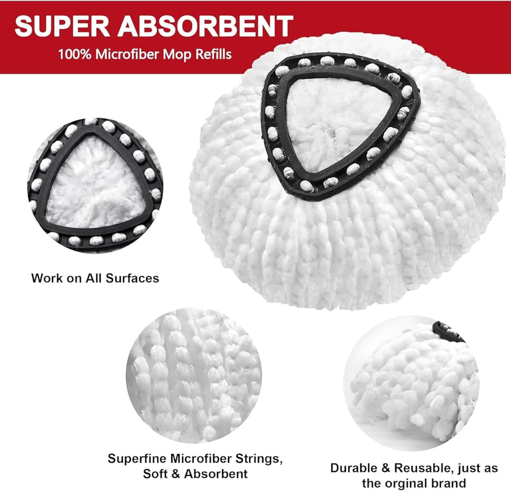 Spin Mop Heads Replacement Compatible with Vileda O Cedar