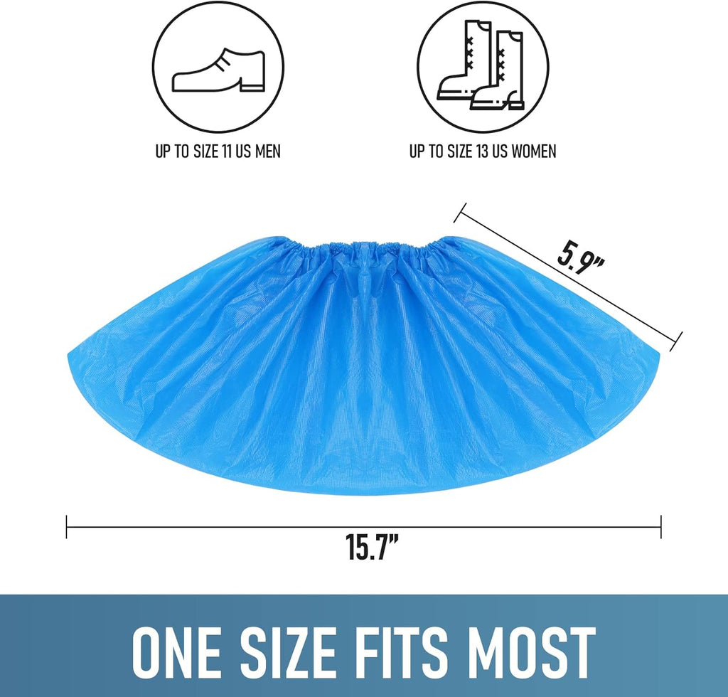Disposable Non Slip Shoe Covers Indoors Waterproof Blue