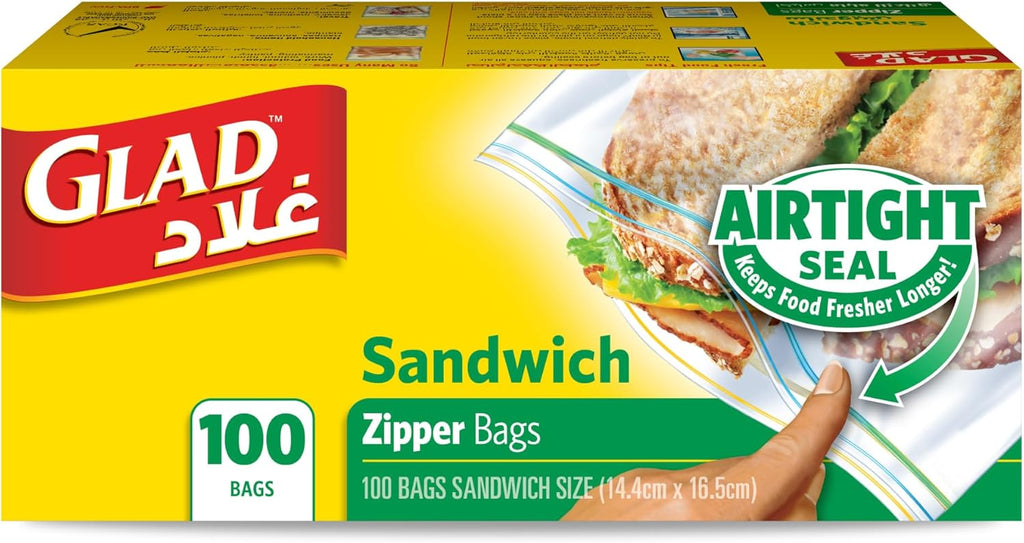 Glad Zipper Food Storage Bags Size 14cm x 16cm 100pcs