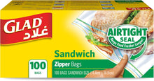 Load image into Gallery viewer, Glad Zipper Food Storage Bags Size 14cm x 16cm 100pcs